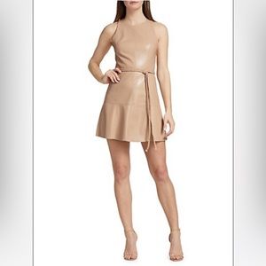 Alice + Olivia Leandra Vegan Leather Minidress NWT